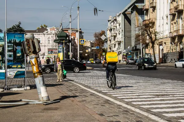 Kharkiv, Ukrayna, 18 Eylül 2024 Kharkiv şehri. Rusya ile savaş sırasında Harkiv binaları füzeler tarafından tehdit ediliyordu. Altyapı ve binalar birincil hedeflerdir.