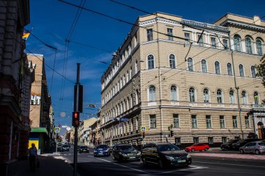 Kharkiv, Ukrayna, 18 Eylül 2024 Kharkiv şehri. Rusya ile savaş sırasında Harkiv binaları füzeler tarafından tehdit ediliyordu. Altyapı ve binalar birincil hedeflerdir.