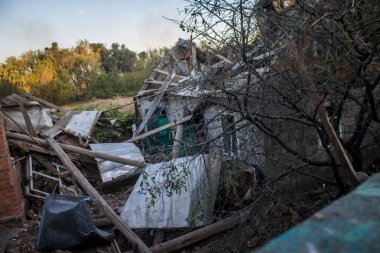 Solonyi Yar, Ukrayna, 18 Eylül 2024 Solonyi Yar şehri. Rusya ile savaş sırasında, Solonyi Yar şehri füzeler tarafından tehdit edildi. Altyapı ve binalar birincil hedeflerdir.