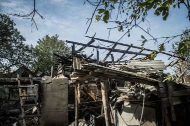 Borivska Selyshchna, Ukrayna, 28 Eylül 2024 Borivska Selyshchna şehri. Rusya ile savaş sırasında, Borivska Selyshchna şehri füzeler tarafından tehdit edildi. Altyapı ve binalar birincil hedeflerdir.