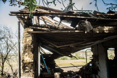 Borivska Selyshchna, Ukrayna, 28 Eylül 2024 Borivska Selyshchna şehri. Rusya ile savaş sırasında, Borivska Selyshchna şehri füzeler tarafından tehdit edildi. Altyapı ve binalar birincil hedeflerdir.