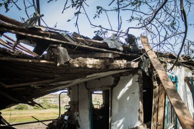 Borivska Selyshchna, Ukrayna, 28 Eylül 2024 Borivska Selyshchna şehri. Rusya ile savaş sırasında, Borivska Selyshchna şehri füzeler tarafından tehdit edildi. Altyapı ve binalar birincil hedeflerdir.