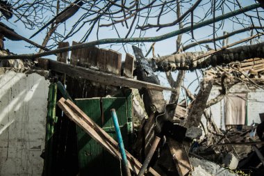 Borivska Selyshchna, Ukrayna, 28 Eylül 2024 Borivska Selyshchna şehri. Rusya ile savaş sırasında, Borivska Selyshchna şehri füzeler tarafından tehdit edildi. Altyapı ve binalar birincil hedeflerdir.