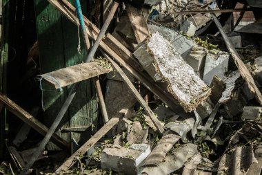 Borivska Selyshchna, Ukrayna, 28 Eylül 2024 Borivska Selyshchna şehri. Rusya ile savaş sırasında, Borivska Selyshchna şehri füzeler tarafından tehdit edildi. Altyapı ve binalar birincil hedeflerdir.