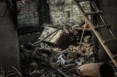 Borivska Selyshchna, Ukrayna, 28 Eylül 2024 Borivska Selyshchna şehri. Rusya ile savaş sırasında, Borivska Selyshchna şehri füzeler tarafından tehdit edildi. Altyapı ve binalar birincil hedeflerdir.