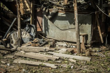 Borivska Selyshchna, Ukrayna, 28 Eylül 2024 Borivska Selyshchna şehri. Rusya ile savaş sırasında, Borivska Selyshchna şehri füzeler tarafından tehdit edildi. Altyapı ve binalar birincil hedeflerdir.