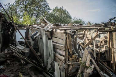 Borivska Selyshchna, Ukrayna, 28 Eylül 2024 Borivska Selyshchna şehri. Rusya ile savaş sırasında, Borivska Selyshchna şehri füzeler tarafından tehdit edildi. Altyapı ve binalar birincil hedeflerdir.