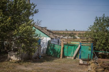 Borivska Selyshchna, Ukrayna, 28 Eylül 2024 Borivska Selyshchna şehri. Rusya ile savaş sırasında, Borivska Selyshchna şehri füzeler tarafından tehdit edildi. Altyapı ve binalar birincil hedeflerdir.