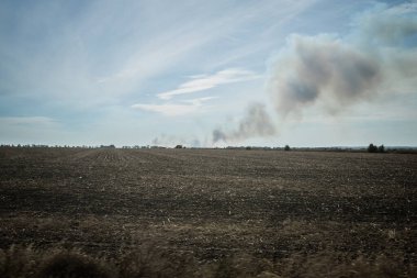 Kharkiv Oblastı, Ukrayna, 18 Eylül 2024 Ukrayna ve Rus silahlı kuvvetleri arasındaki gri bölgede. Bu tampon bölge tehlikeli ve bölgede öfke ile mücadele ediliyor..