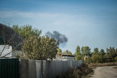 Borova, Ukrayna, 28 Eylül 2024 Borova şehri. Rusya ile savaş sırasında, Borova şehri füzeler tarafından tehdit edildi. Altyapı ve binalar birincil hedeflerdir.