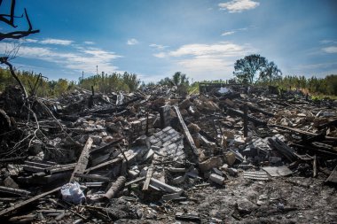 Borivska Selyshchna, Ukrayna, 28 Eylül 2024 Borivska Selyshchna şehri. Rusya ile savaş sırasında, Borivska Selyshchna şehri füzeler tarafından tehdit edildi. Altyapı ve binalar birincil hedeflerdir.