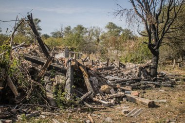 Borivska Selyshchna, Ukrayna, 28 Eylül 2024 Borivska Selyshchna şehri. Rusya ile savaş sırasında, Borivska Selyshchna şehri füzeler tarafından tehdit edildi. Altyapı ve binalar birincil hedeflerdir.