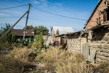 Borova, Ukrayna, 28 Eylül 2024 Borova şehri. Rusya ile savaş sırasında, Borova şehri füzeler tarafından tehdit edildi. Altyapı ve binalar birincil hedeflerdir.