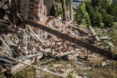 Borova, Ukrayna, 28 Eylül 2024 Borova şehri. Rusya ile savaş sırasında, Borova şehri füzeler tarafından tehdit edildi. Altyapı ve binalar birincil hedeflerdir.