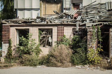 Borova, Ukrayna, 28 Eylül 2024 Borova şehri. Rusya ile savaş sırasında, Borova şehri füzeler tarafından tehdit edildi. Altyapı ve binalar birincil hedeflerdir.