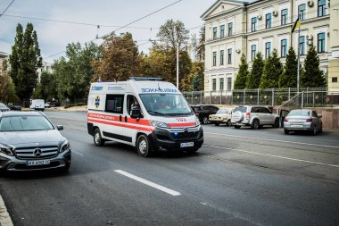 Kharkiv, Ukrayna, 28 Eylül 2024 Kharkiv şehir merkezindeki savaş sırasında Rusya 'nın füzeleri ve sirenleri her gün çalmaktadır.