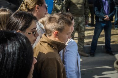 Kharkiv, Ukrayna, 30 Eylül 2024 123. Tabur 'un bölük komutanı Yüzbaşı Maksym Kudrin' in cenazesi. Cenaze töreni Zafer Sokağı mezarlığında yapılacak.