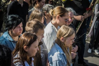 Kharkiv, Ukrayna, 30 Eylül 2024 123. Tabur 'un bölük komutanı Yüzbaşı Maksym Kudrin' in cenazesi. Cenaze töreni Zafer Sokağı mezarlığında yapılacak.