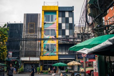 Bangkok, Tayland, 26 Kasım 2024 Cityscape ve Tayland 'ın başkenti Bangkok sokakları. Canlı sokak hayatı, zengin kültür mirası, hareketli pazarları ve nefis mutfağıyla ünlüdür..