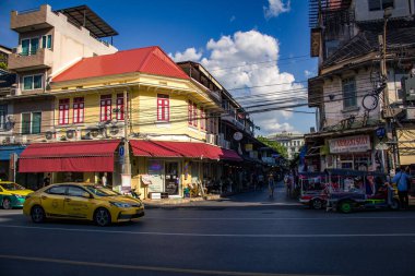 Bangkok, Tayland, 26 Kasım 2024 Cityscape ve Tayland 'ın başkenti Bangkok sokakları. Canlı sokak hayatı, zengin kültür mirası, hareketli pazarları ve nefis mutfağıyla ünlüdür..