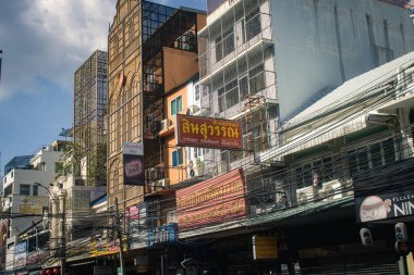 Bangkok, Tayland, 26 Kasım 2024 Cityscape ve Tayland 'ın başkenti Bangkok sokakları. Canlı sokak hayatı, zengin kültür mirası, hareketli pazarları ve nefis mutfağıyla ünlüdür..