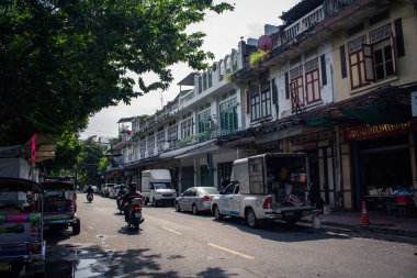 Bangkok, Tayland, 26 Kasım 2024 Cityscape ve Tayland 'ın başkenti Bangkok sokakları. Canlı sokak hayatı, zengin kültür mirası, hareketli pazarları ve nefis mutfağıyla ünlüdür..