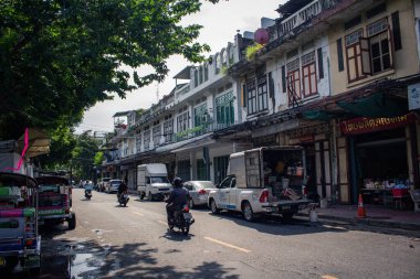 Bangkok, Tayland, 26 Kasım 2024 Cityscape ve Tayland 'ın başkenti Bangkok sokakları. Canlı sokak hayatı, zengin kültür mirası, hareketli pazarları ve nefis mutfağıyla ünlüdür..