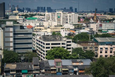 Bangkok, Tayland, 26 Kasım 2024. Tayland 'ın başkenti Bangkok Panoramik Manzarası. Canlı sokak hayatı, zengin kültür mirası, hareketli pazarları ve nefis mutfağıyla ünlüdür..