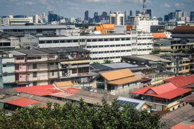 Bangkok, Tayland, 26 Kasım 2024. Tayland 'ın başkenti Bangkok Panoramik Manzarası. Canlı sokak hayatı, zengin kültür mirası, hareketli pazarları ve nefis mutfağıyla ünlüdür..