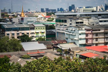 Bangkok, Tayland, 26 Kasım 2024. Tayland 'ın başkenti Bangkok Panoramik Manzarası. Canlı sokak hayatı, zengin kültür mirası, hareketli pazarları ve nefis mutfağıyla ünlüdür..