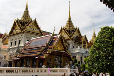 Bangkok, Tayland, 12 Aralık 2024 Bangkok 'un merkezindeki Grand Palace' ın mimarisi. Saray 1782 'den beri Siyam Kralları' nın resmi ikametgahıdır..