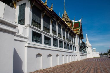 Bangkok, Tayland, 12 Aralık 2024 Bangkok 'un merkezindeki Grand Palace' ın mimarisi. Saray 1782 'den beri Siyam Kralları' nın resmi ikametgahıdır..