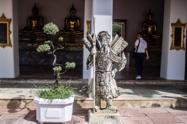 Bangkok, Tayland, 12 Aralık 2024 Wat Pho mimarisi, Phra Nakhon Bölgesi 'nde bir Budist tapınak kompleksi. Rattanakosin Adası 'nda, Büyük Saray' ın tam güneyinde..