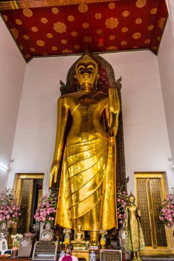 Bangkok, Tayland, 12 Aralık 2024 Wat Pho mimarisi, Phra Nakhon Bölgesi 'nde bir Budist tapınak kompleksi. Rattanakosin Adası 'nda, Büyük Saray' ın tam güneyinde..