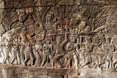 Siem hasadı, Kamboçya, 14 Ocak 2025 Angkor 'da inşa edilen Hindu-Budist bir Budist olan Angkor Wat kompleksindeki Bayon tapınağının mimarisi..