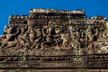 Siem hasadı, Kamboçya, 14 Ocak 2025 Angkor 'da inşa edilen Hindu-Budist bir Budist olan Angkor Wat kompleksindeki Bayon tapınağının mimarisi..