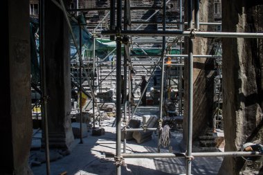 Siem reap, Cambodia, January 14, 2025 Restoration at Angkor Wat temple, a Hindu-Buddhist temple complex located on the ancient Khmer capital city of Angkor, it was originally constructed in 1150 CE.