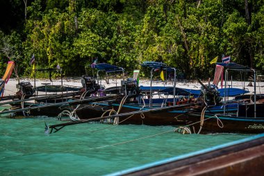 Krabi, Tayland, 07 Ocak 2025 Tayland, Tayland 'ın güneyinde yaygın olarak görülen bir teknedir. Turistleri taşımak da dahil olmak üzere çeşitli amaçlar için kullanılır..