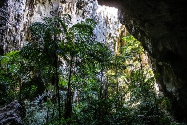 Hua Hin, Tayland, 08 Ocak 2025 Phraya Nakhon Mağarası, milli parktaki mistik mağara. Çarpıcı doğal güzelliklere, zorlu yürüyüşlere ve Kuha Karuhas Pavyonu 'na sahip tarihi bir yer..