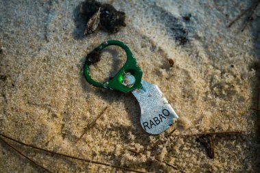 Koh Rong, Kamboçya, 22 Ocak 2025 Çöp ve plastik atık denize dökülüyor ve Kamboçya 'daki Koh Rong' un beyaz kumsallarına dökülüyor. Plastik kirliliği gezegenin her yerinde bulunur..