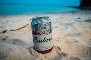 Koh Rong, Kamboçya, 22 Ocak 2025 Çöp ve plastik atık denize dökülüyor ve Kamboçya 'daki Koh Rong' un beyaz kumsallarına dökülüyor. Plastik kirliliği gezegenin her yerinde bulunur..