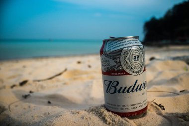 Koh Rong, Kamboçya, 22 Ocak 2025 Çöp ve plastik atık denize dökülüyor ve Kamboçya 'daki Koh Rong' un beyaz kumsallarına dökülüyor. Plastik kirliliği gezegenin her yerinde bulunur..