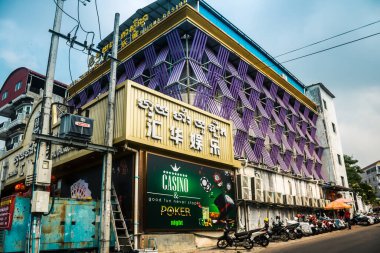 Sihanoukville, Kamboçya, 3 Şubat 2025 Sihanoukville, Kamboçya 'da bir sahil şehri. Zengin kültürel mirası, hareketli pazarı ve hareketli sokak hayatı ile ünlüdür..