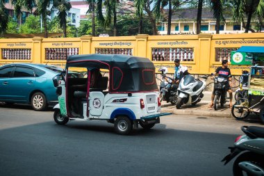 Sihanoukville, Kamboçya, 3 Şubat 2025 Sihanoukville, Kamboçya 'nın kıyı kenti. Zengin kültürel mirası, hareketli pazarı ve hareketli sokak hayatı ile ünlüdür..