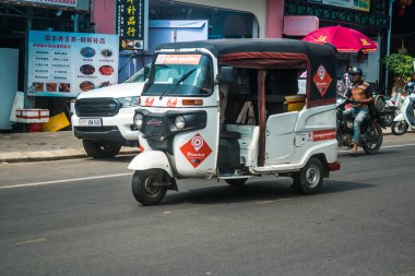 Sihanoukville, Kamboçya, 3 Şubat 2025 Sihanoukville, Kamboçya 'nın kıyı kenti. Zengin kültürel mirası, hareketli pazarı ve hareketli sokak hayatı ile ünlüdür..