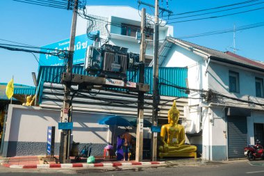 Bangkok, Tayland, Mart 06, 2025 Şehir ve Bangkok sokakları, Tayland 'ın başkenti. Canlı sokak hayatı, zengin kültür mirası, hareketli pazarları ve nefis mutfağıyla ünlüdür..
