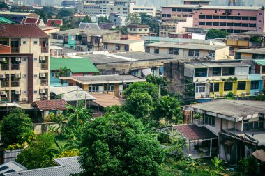 Bangkok, Tayland, 24 Mart 2025 Cityscape ve Tayland 'ın başkenti Bangkok sokakları. Canlı sokak hayatı, zengin kültür mirası, hareketli pazarları ve nefis mutfağıyla ünlüdür.