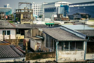Bangkok, Tayland, 24 Mart 2025 Cityscape ve Tayland 'ın başkenti Bangkok sokakları. Canlı sokak hayatı, zengin kültür mirası, hareketli pazarları ve nefis mutfağıyla ünlüdür.