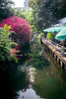 Bangkok, Tayland, 24 Mart 2025 Cityscape ve Tayland 'ın başkenti Bangkok sokakları. Canlı sokak hayatı, zengin kültür mirası, hareketli pazarları ve nefis mutfağıyla ünlüdür.