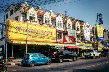 Bangkok, Tayland, 24 Mart 2025 Cityscape ve Tayland 'ın başkenti Bangkok sokakları. Canlı sokak hayatı, zengin kültür mirası, hareketli pazarları ve nefis mutfağıyla ünlüdür.